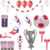 Toyland® ENGLAND Party Bundle - Euro, World Cup, St George's Day - 46 Pieces - Includes Bunting , Balloons & Much More - English Party Decorations
