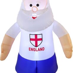 Toyland® 180cm (71") Giant Novelty Inflatable England Santa - LED Santa Wearing England Shirt – St George's Day, Euros & World Cup - Christmas English Party Decoration - Low Voltage Indoor & Outdoor