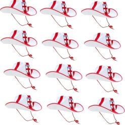 Toyland® 26cm (10") Pack of 12 - St George's England Cowboy Hats - Euro & World Cup Celebrations - England Sports Tournamemts - English Party Decorations