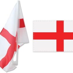 Twin Pack of England St George's Cross Flags - Euro & World Cup - English Party Decorations