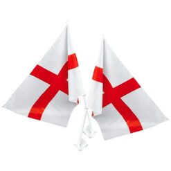 Toyland® Pack Of 4 England St George Cross Car Window Supporters Flag 45cm x 30cm - Waving flag - Cricket World Cup/Euros