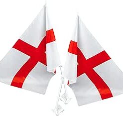 Toyland® Pack Of 24 - St George England Waving Fabric Flag - 18" x 11" Flag Size - Euros & World Cup - English Party Decorations