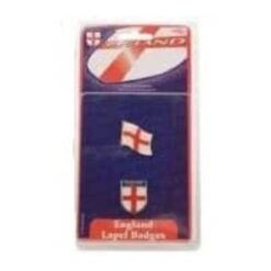 Toyland Set Of 2 England Lapel Badges 3cm - England Shield + England Waving Flag - St George's, World Cup & Euros - English Party Decorations