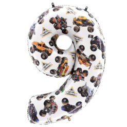 Toyland® 66cm (26”) Monster Jam™ Number 9 Foil Balloon - Large Monster Truck Birthday Balloon - Party Decoration, Air or Helium, Self Sealing