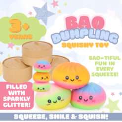 Alternative view of Toyland® Tie Dye Squishy Bao Dumpling Sensory Fidget Toy with Plastic Steamer Box - Squeeze Toys for Kids - Ages 3+
