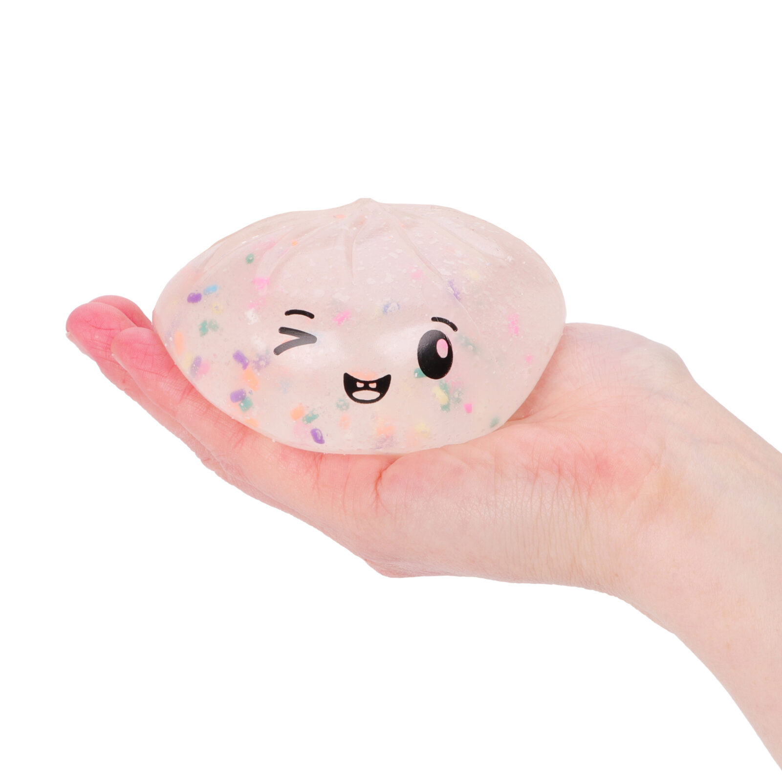 Toyland® Confetti Squishy Bao Dumpling Sensory Fidget Toy with Plastic Steamer Box - Squeeze Toys for Kids - Ages 3+ - Image 3