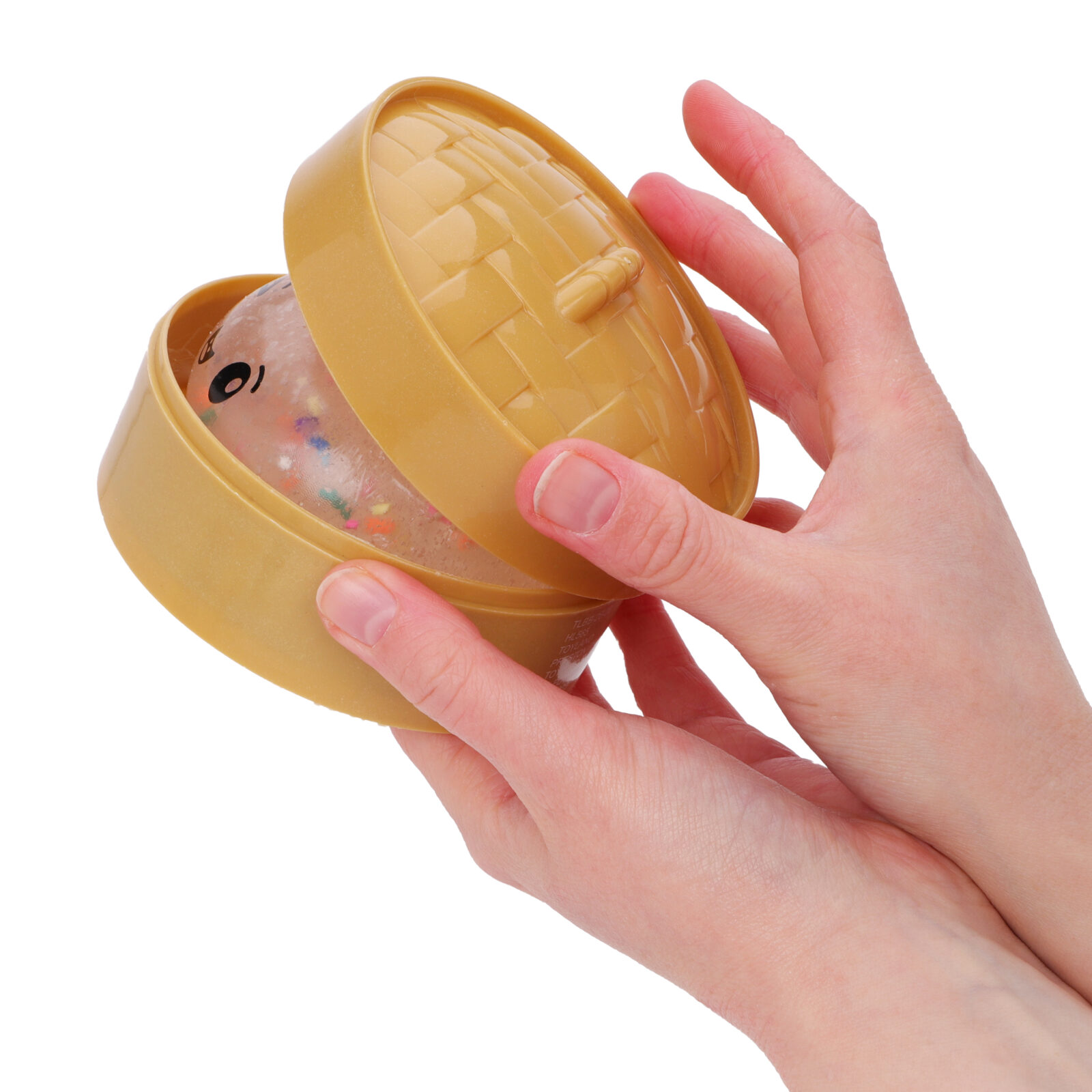 Toyland® Confetti Squishy Bao Dumpling Sensory Fidget Toy with Plastic Steamer Box - Squeeze Toys for Kids - Ages 3+ - Image 4