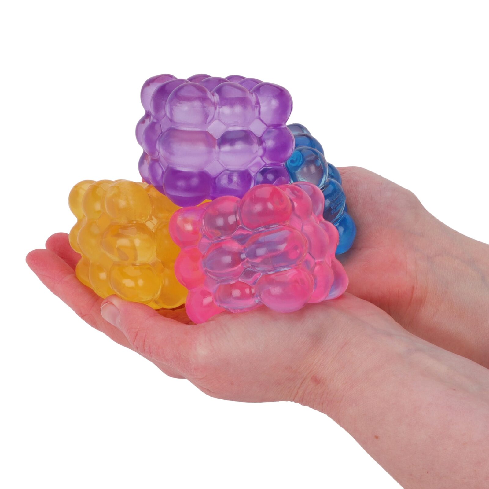 Toyland® 5cm (2“) Squishy Bubble Cube Squeeze Toy - 4 Assorted Colours - 1 Chosen At Random - Squeezy Stress Ball & Sensory Fidget Toy for Kids & Adults - Ages 3+ - Image 3