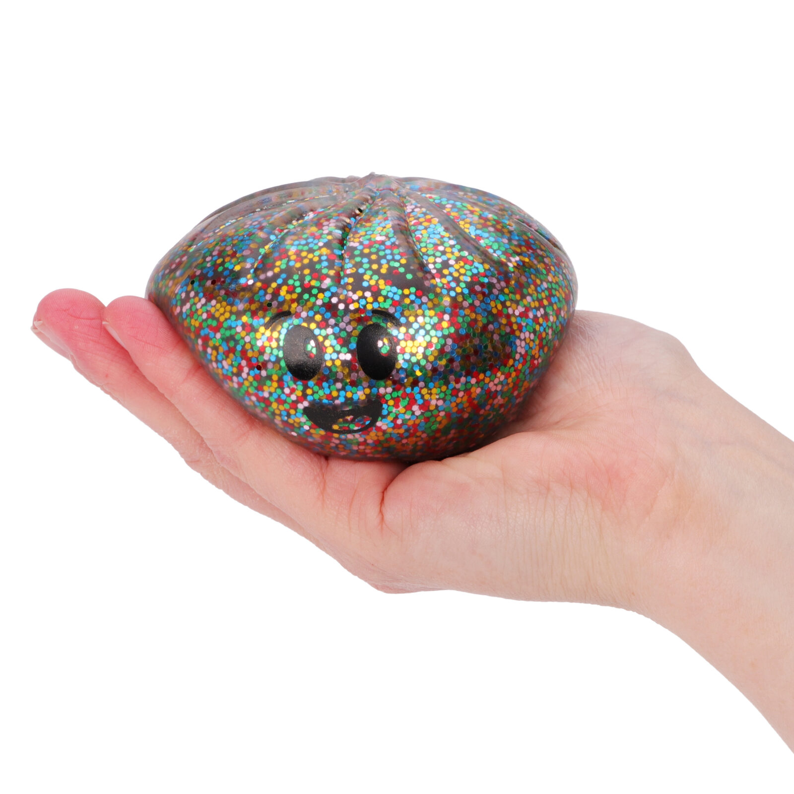 Toyland® Rainbow Glitter Squishy Bao Dumpling Sensory Fidget Toy with Plastic Steamer Box - Squeeze Toys for Kids - Ages 3+ - Image 3