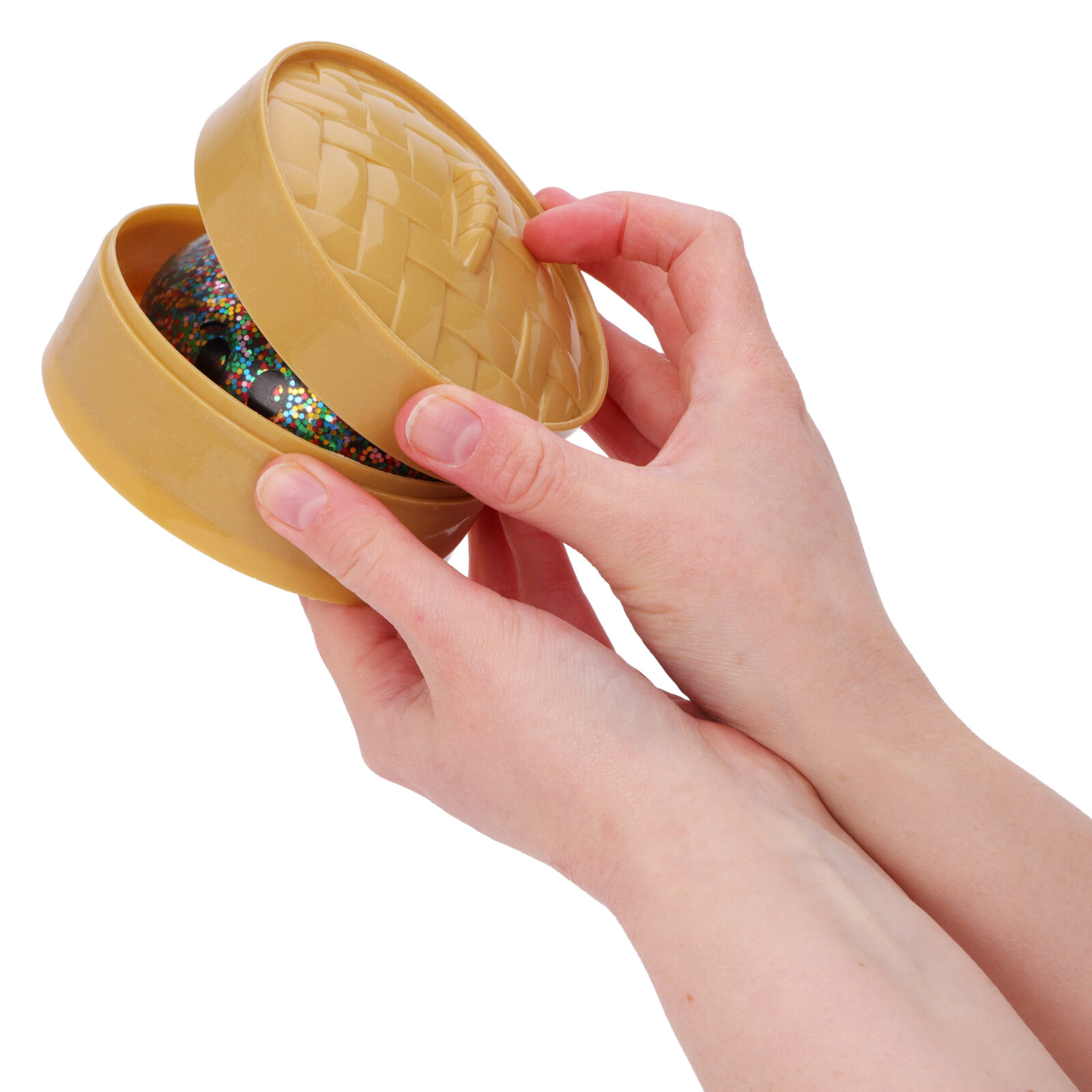 Toyland® Rainbow Glitter Squishy Bao Dumpling Sensory Fidget Toy with Plastic Steamer Box - Squeeze Toys for Kids - Ages 3+ - Image 4