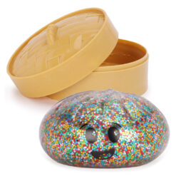 Toyland® Rainbow Glitter Squishy Bao Dumpling Sensory Fidget Toy with Plastic Steamer Box - Squeeze Toys for Kids - Ages 3+