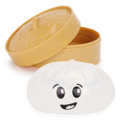 Toyland® Glow In The Dark Squishy Bao Dumpling Sensory Fidget Toy with Plastic Steamer Box - Squeeze Toys for Kids - Ages 3+