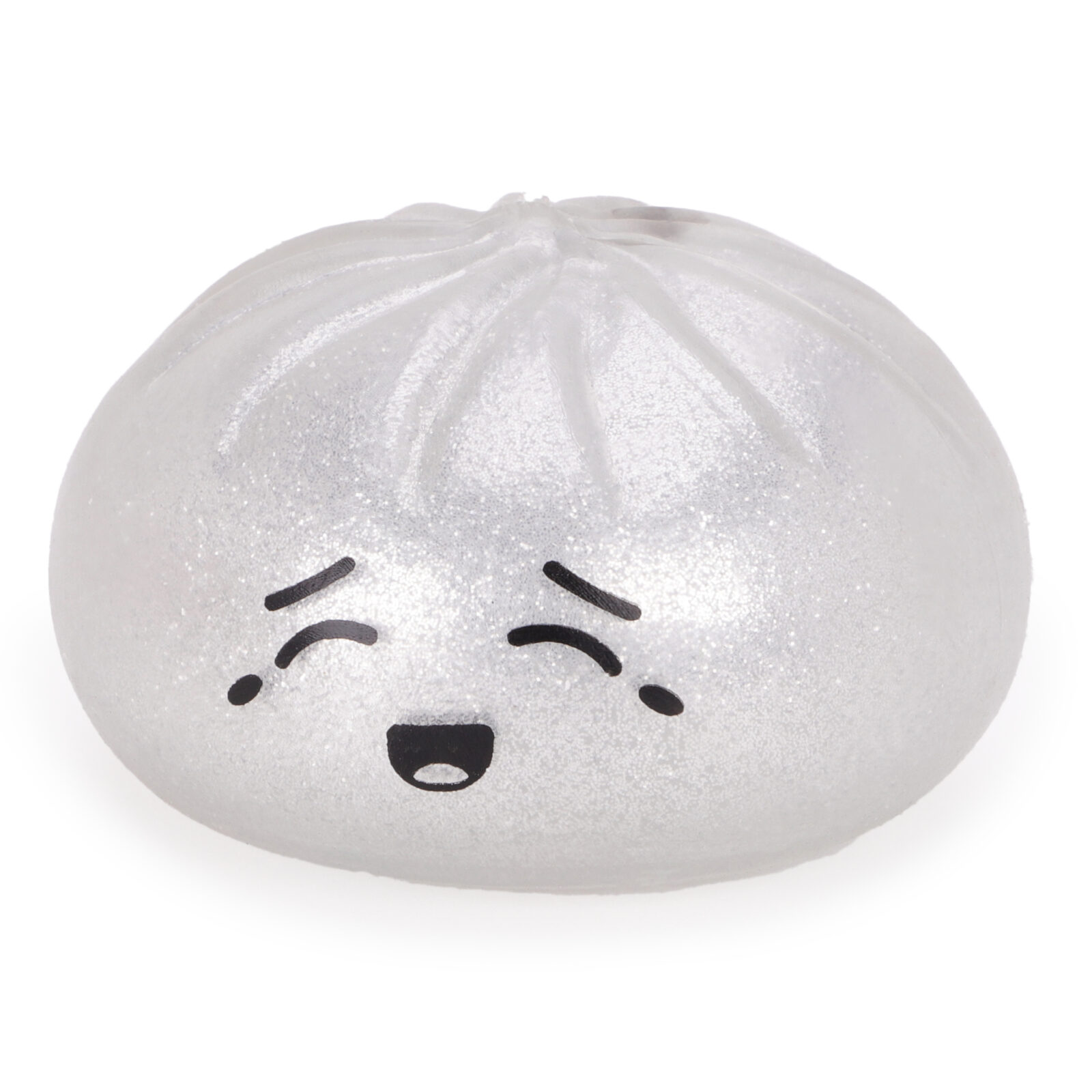 Toyland® Metallic Silver Squishy Bao Dumpling Sensory Toy With Plastic Steamer Box - Fidget Toy for Kids - Ages 3+ - Image 4