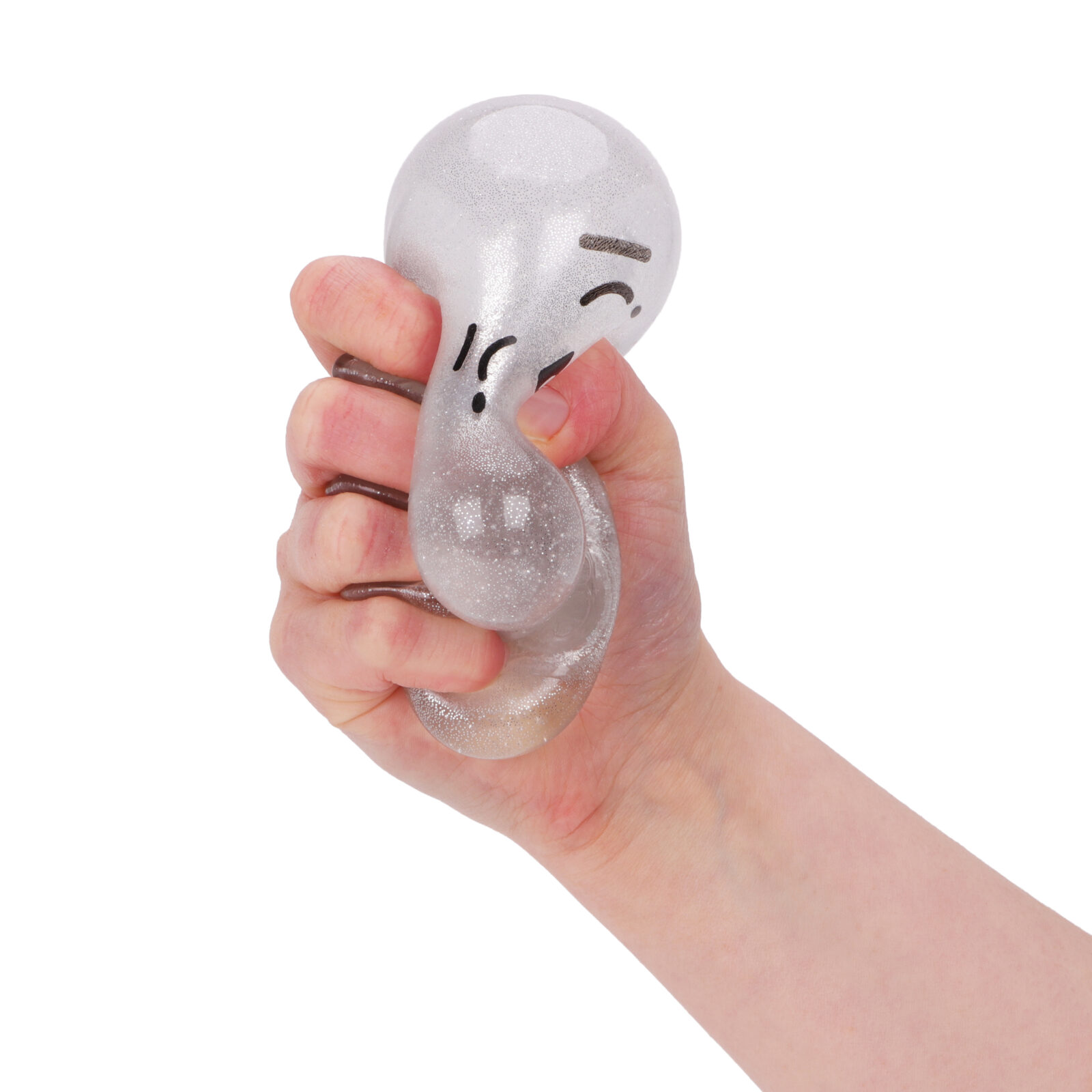 Toyland® Metallic Silver Squishy Bao Dumpling Sensory Toy With Plastic Steamer Box - Fidget Toy for Kids - Ages 3+ - Image 6