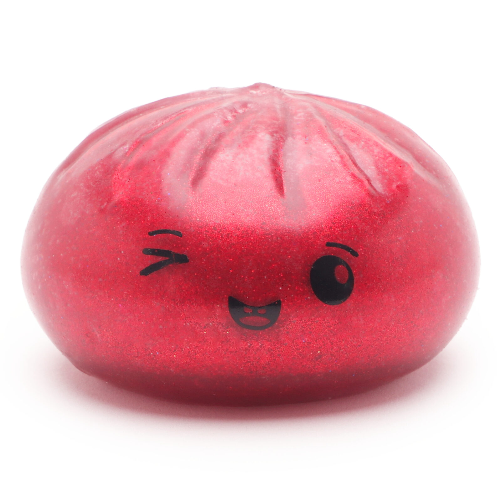 Toyland® Shiny Red Squishy Bao Dumpling Sensory Fidget Toy with Plastic Steamer Box - Squeeze Toys for Kids - Ages 3+ - Image 2