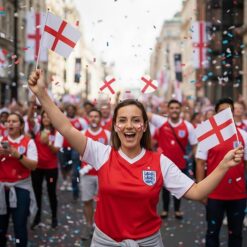Alternative view of Toyland® England St George's Flag Glitter Heart Headband Boppers - Novelty Headwear - World Cup, Euros & British Patriotic Celebration Party Accessory - One Size