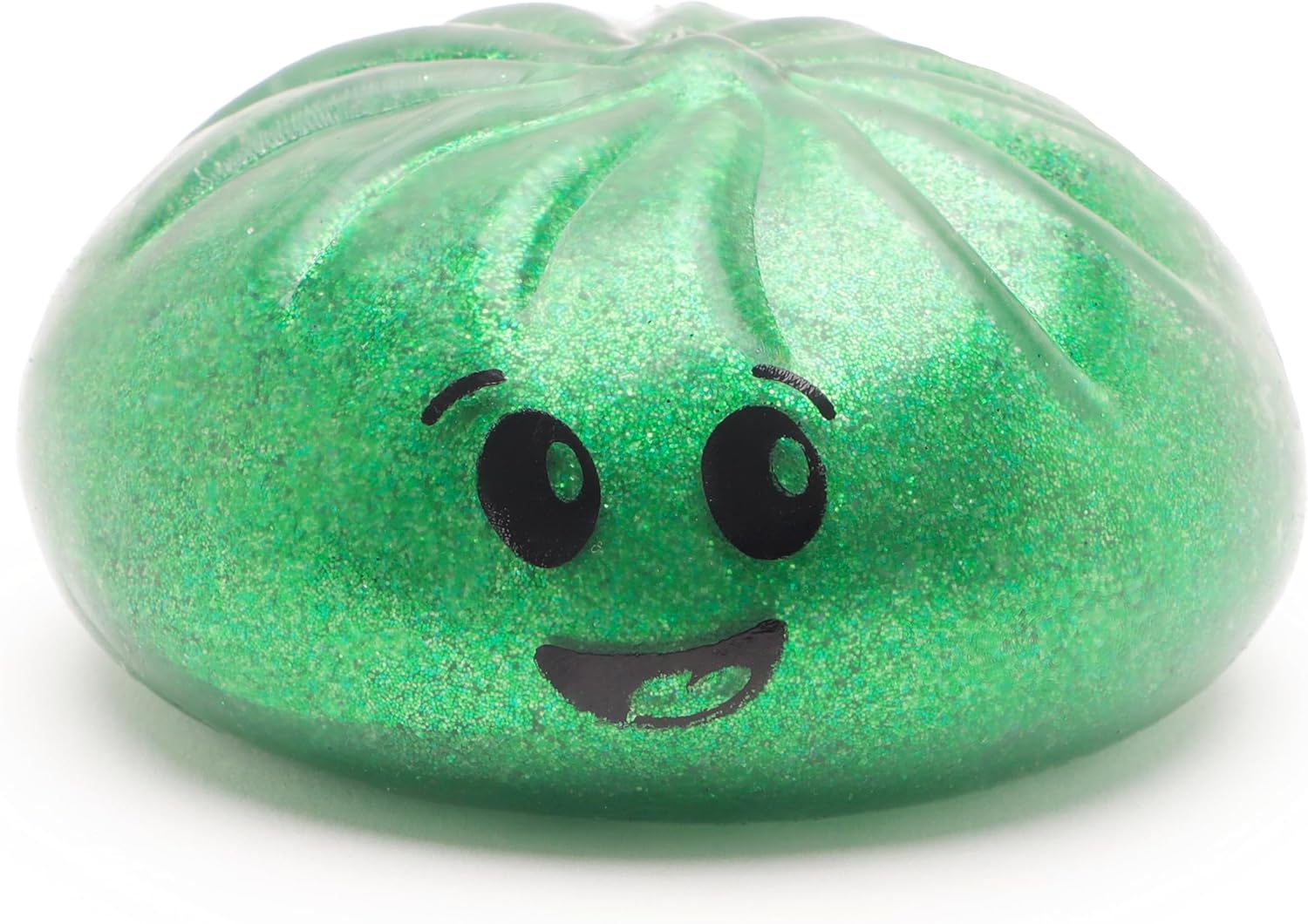 Toyland® Shiny Green Squishy Bao Dumpling Sensory Fidget Toy with Plastic Steamer Box - Squeeze Toys for Kids - Ages 3+ - Image 2