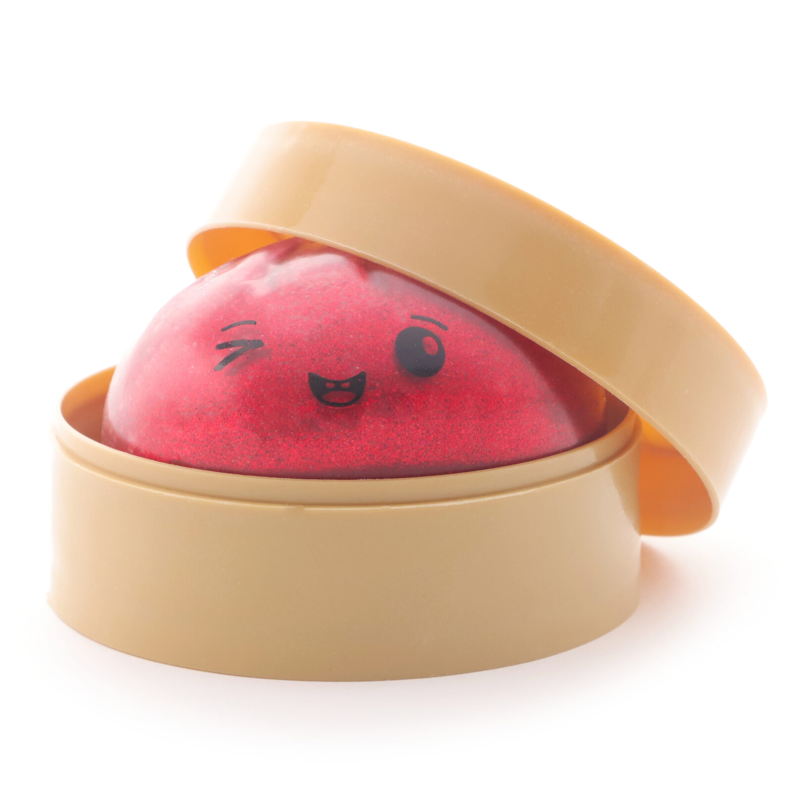 Toyland® Shiny Red Squishy Bao Dumpling Sensory Fidget Toy with Plastic Steamer Box - Squeeze Toys for Kids - Ages 3+ - Image 3