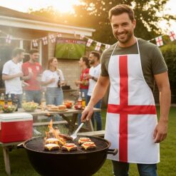 Alternative view of Toyland® 92cm (36") England St. George’s Cross Apron - Patriotic, Cooking & BBQ Accessory - Sports Fans & English Supporters - World Cup, Euros & Fancy Dress - One Size for Unisex Adults