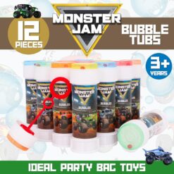 Alternative view of Toyland® Pack of 12 Monster Jam Bubbles With Wands, 60ml Solution & Novelty Maze Lid - Pocket Money & Party Bag Toys