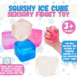 Alternative view of Toyland® 5cm (2“) Squishy Ice Cube Squeeze Toy - 4 Assorted Colours - 1 Chosen At Random - Squeezy Stress Ball & Sensory Fidget Toys for Kids & Adults - Ages 3+