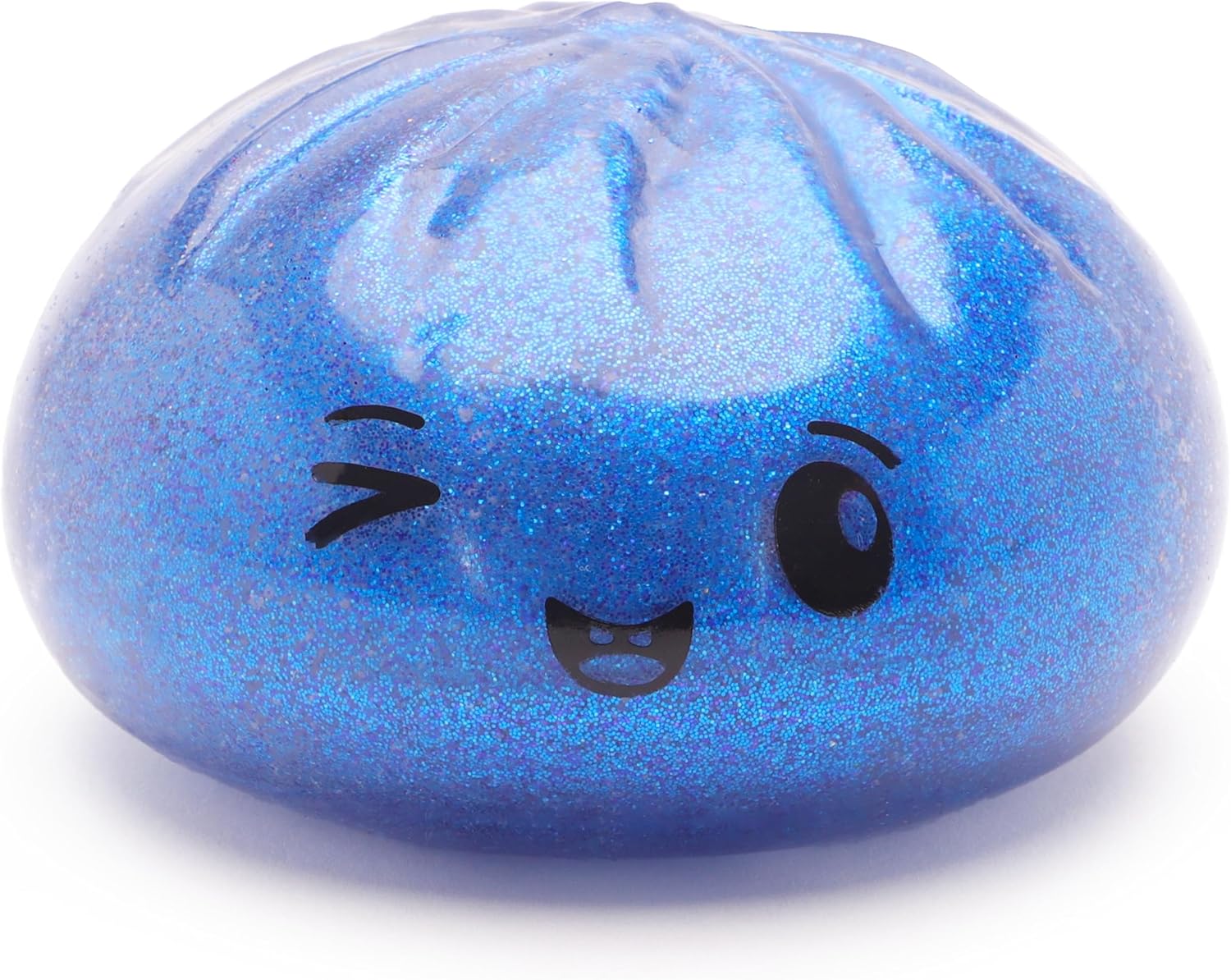 Toyland® Shiny Midnight Blue Squishy Bao Dumpling Sensory Fidget Toy with Plastic Steamer Box - Squeeze Toys for Kids - Ages 3+ - Image 3