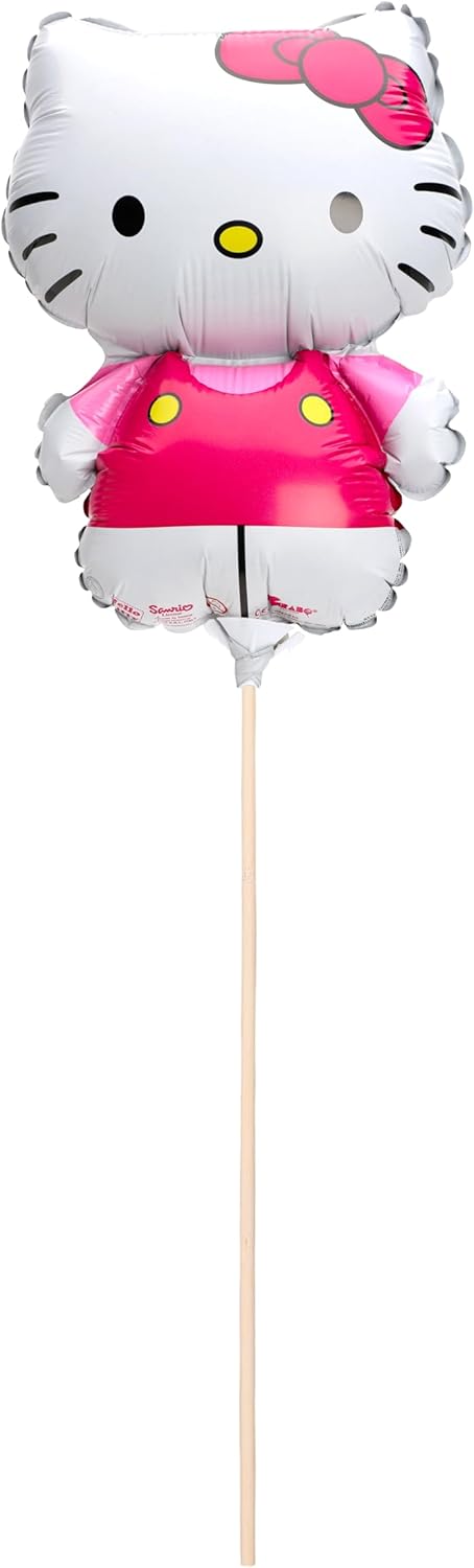 Toyland® Pack Of 20 - Hello Kitty Mini Foil Character Balloons - Sticks And Cups Included - Birthday Party Decorations - Image 4