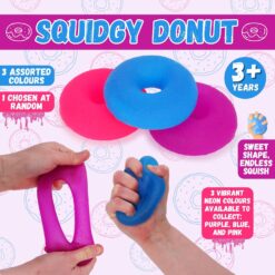 Alternative view of Toyland® 7cm (3“) Squidgy Donut - 3 Assorted Colours - 1 Chosen At Random - Squeezy Stress Ball & Sensory Fidget Toy for Kids & Adults - Ages 3+