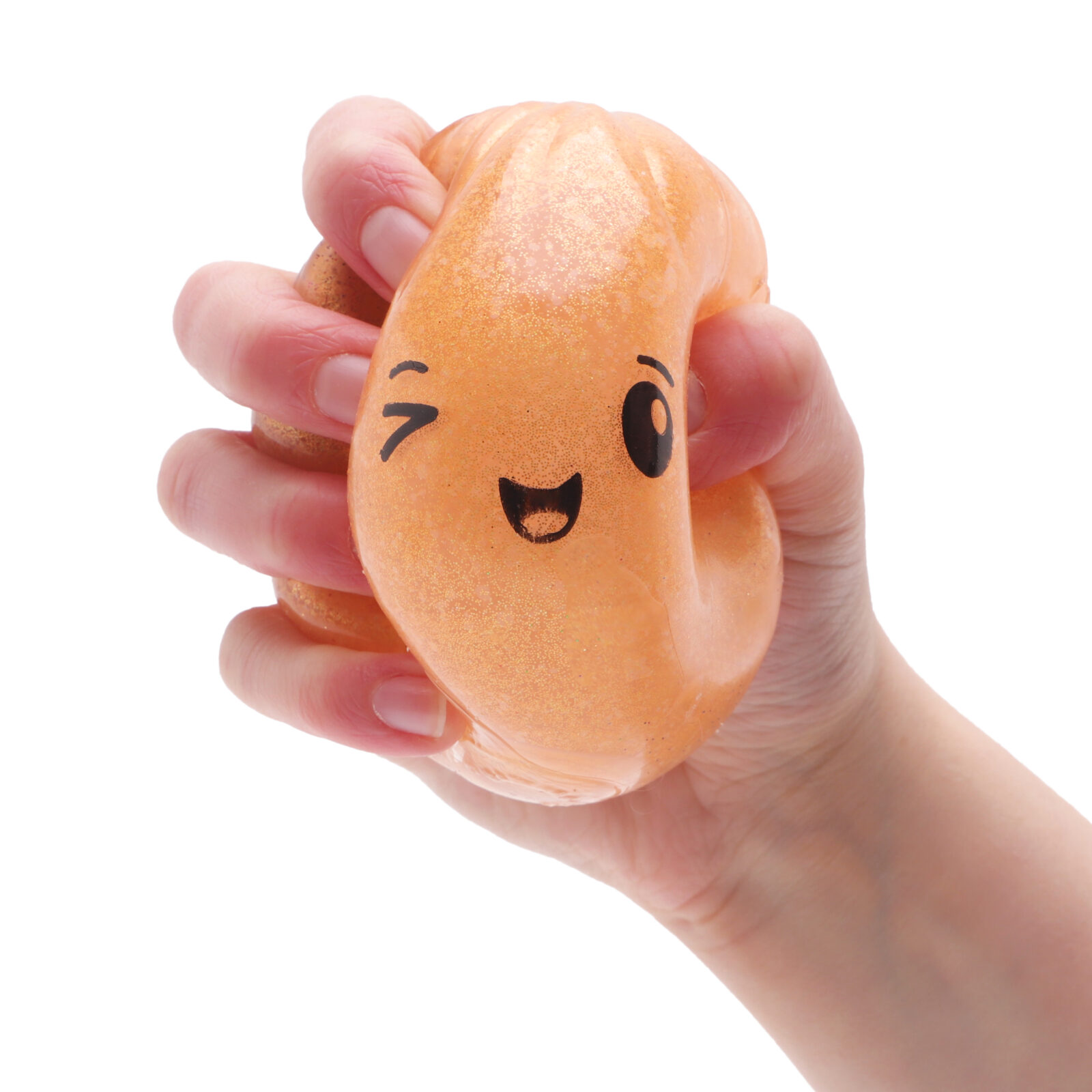 Toyland® Shiny Orange Squishy Bao Dumpling Sensory Fidget Toy with Plastic Steamer Box - Squeeze Toys for Kids - Ages 3+ - Image 5