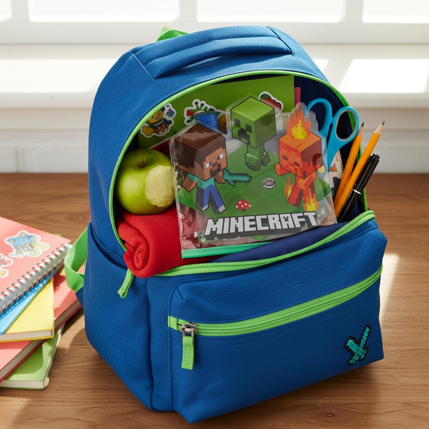 Toyland® Minecraft Filled Pencil Case - Includes: 1x Notebook, 2 x Pencils, 4 x Character Erasers, 1 x Sharpener, 1 x Ruler & 125 x Sticky Notes - School Stationary Set - Travel Drawing Supplies - Image 6