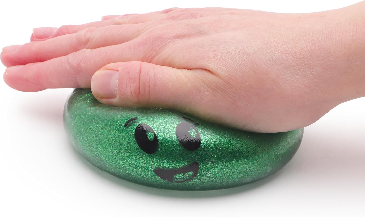 Toyland® Shiny Green Squishy Bao Dumpling Sensory Fidget Toy with Plastic Steamer Box - Squeeze Toys for Kids - Ages 3+ - Image 5