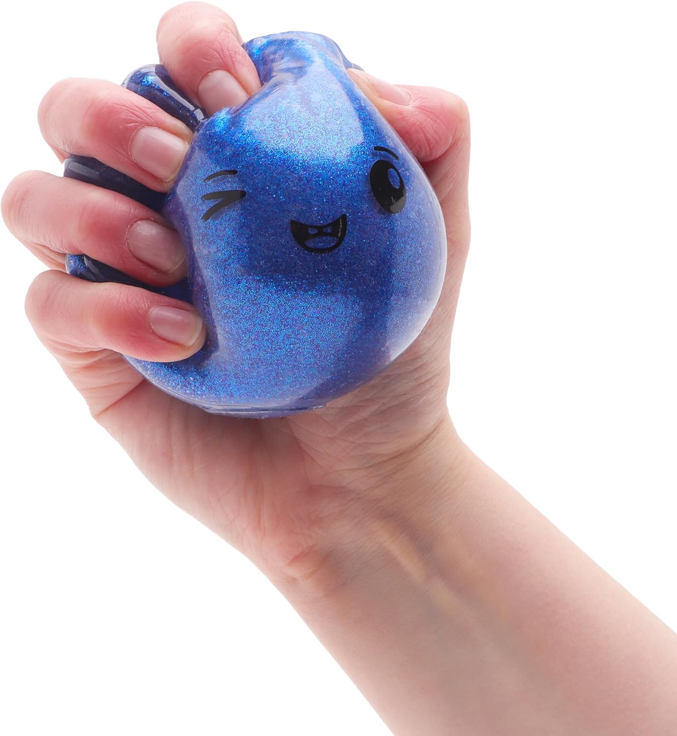 Toyland® Shiny Midnight Blue Squishy Bao Dumpling Sensory Fidget Toy with Plastic Steamer Box - Squeeze Toys for Kids - Ages 3+ - Image 5