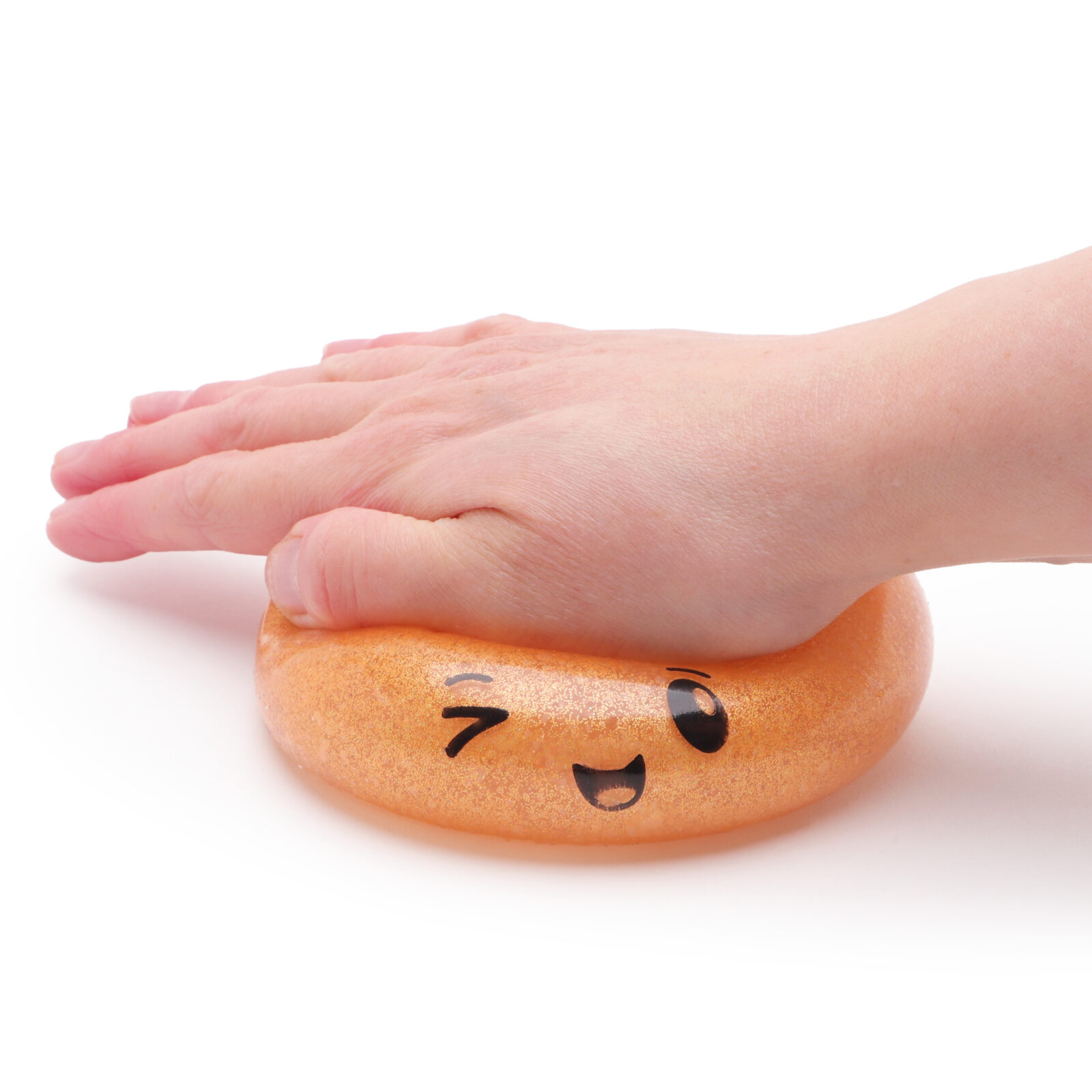 Toyland® Shiny Orange Squishy Bao Dumpling Sensory Fidget Toy with Plastic Steamer Box - Squeeze Toys for Kids - Ages 3+ - Image 6