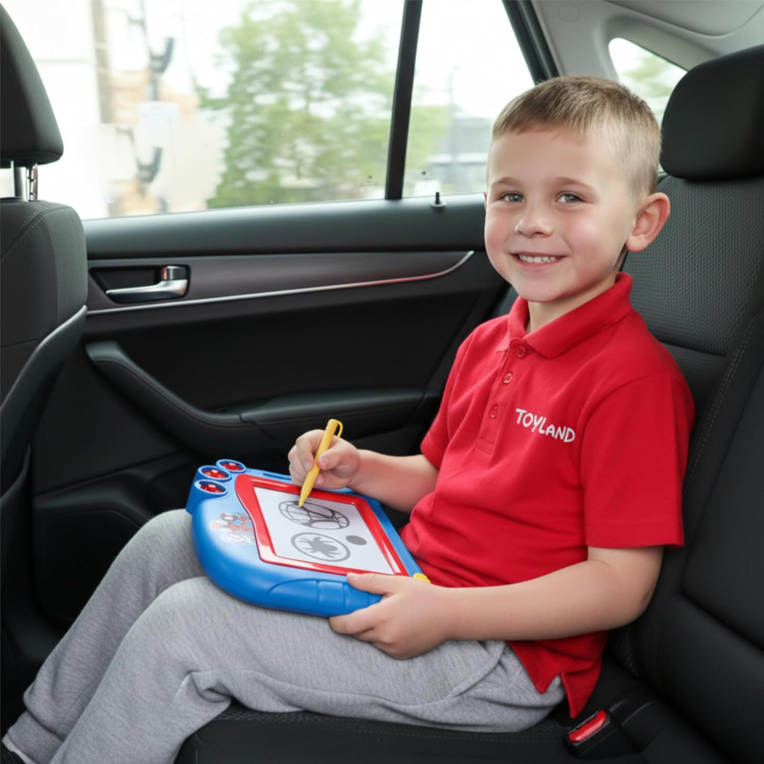 Toyland® Spidey And His Amazing Friends Magnetic Drawing Board - Includes 1x Attached Stylus Pen & 3 x Shape Stamp Accessories - Mess Free Doodle Pad - Educational Learning Toy - Image 6