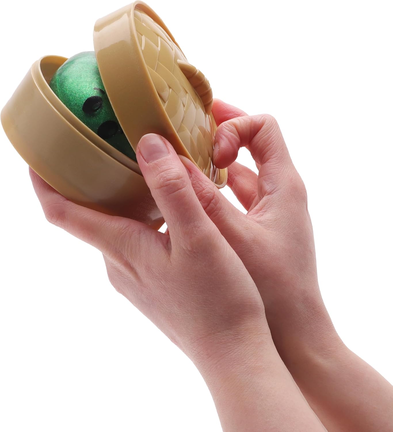 Toyland® Shiny Green Squishy Bao Dumpling Sensory Fidget Toy with Plastic Steamer Box - Squeeze Toys for Kids - Ages 3+ - Image 6