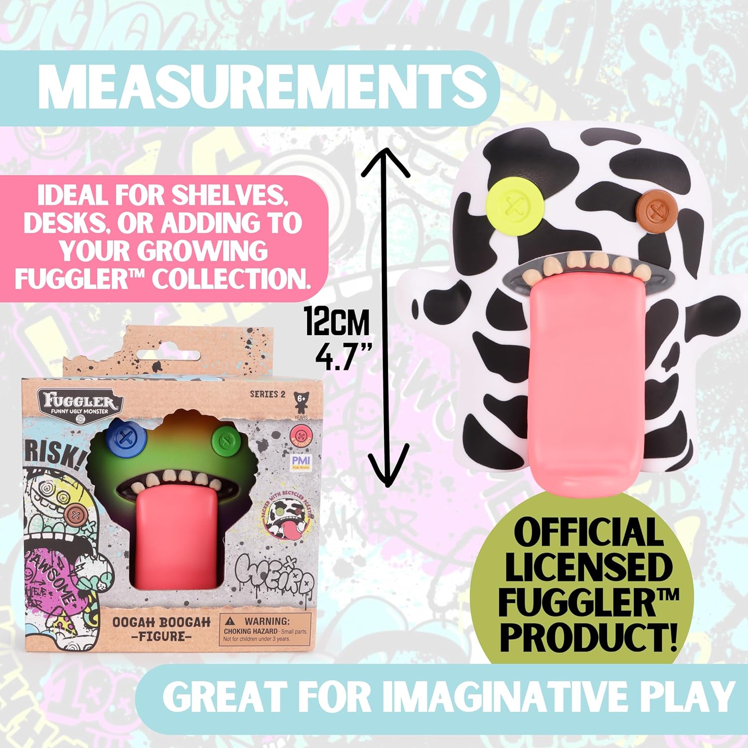 Toyland® 12cm (4.7") Fuggler™ Oogah Boogah Figure Series 2 - Made From Recycled Plastic - 4 To Collect, 1 Chosen at Random - Suitable for Kids Aged 3+ - Image 4