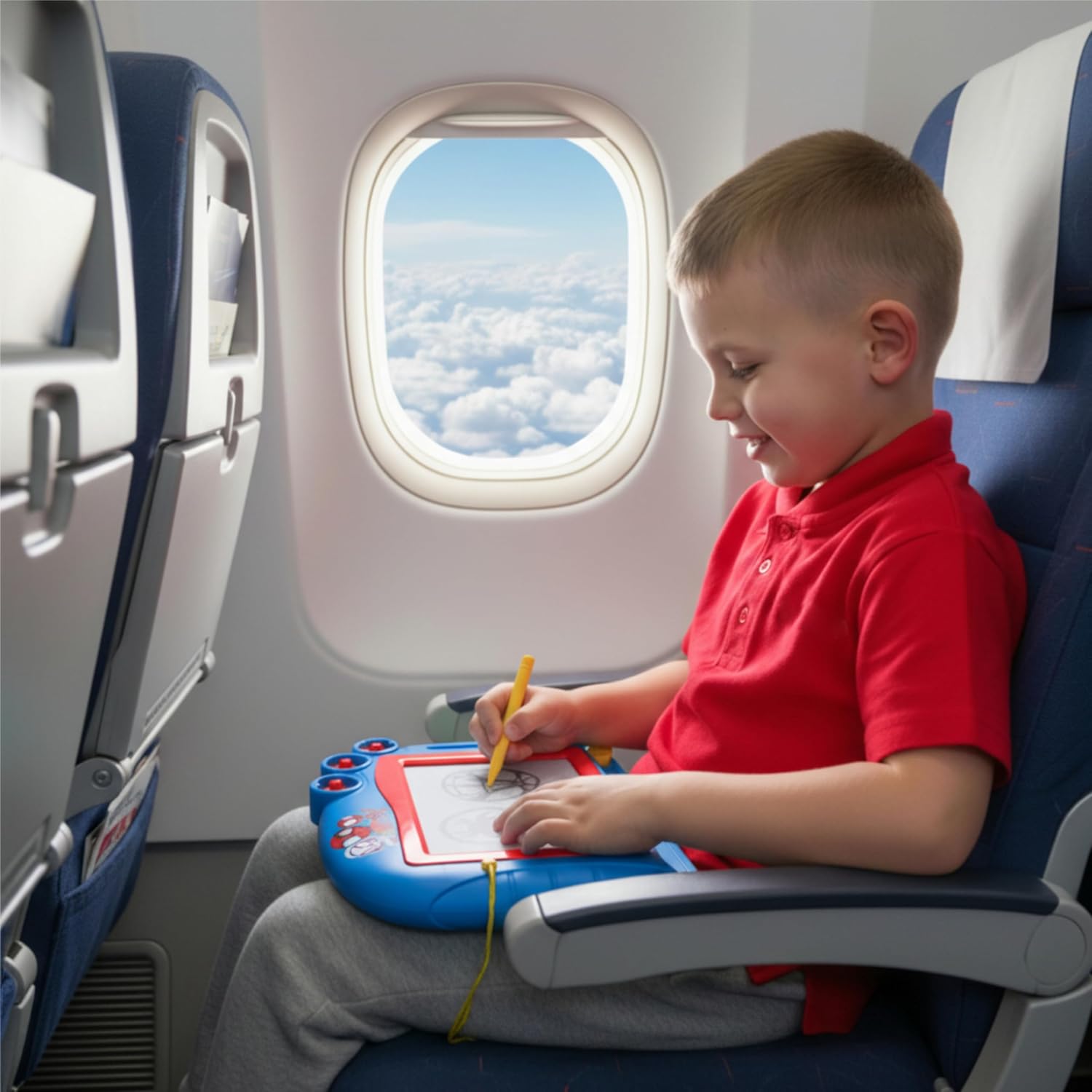 Toyland® Spidey And His Amazing Friends Magnetic Drawing Board - Includes 1x Attached Stylus Pen & 3 x Shape Stamp Accessories - Mess Free Doodle Pad - Educational Learning Toy - Image 7