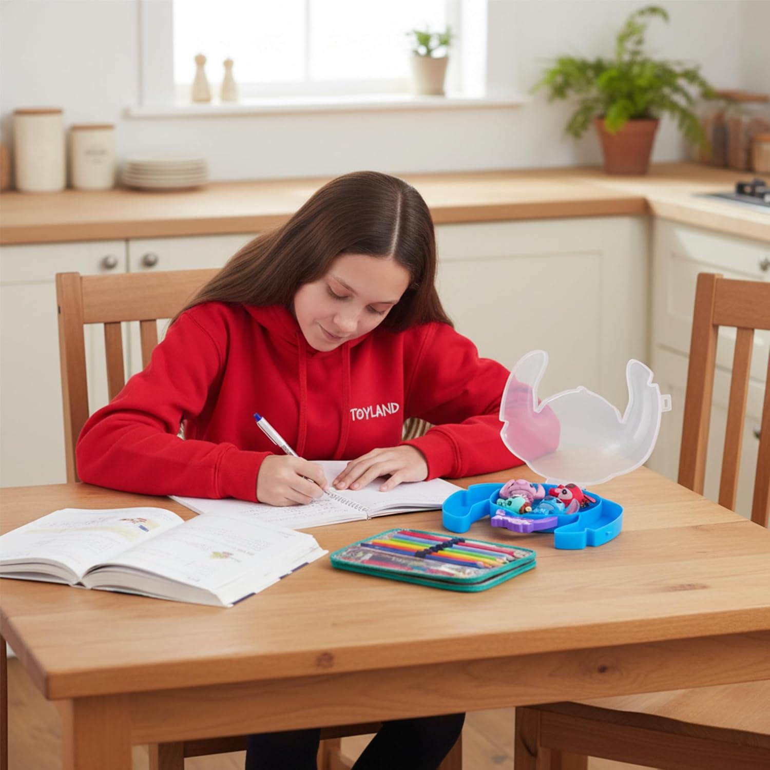 Toyland® Disney Stitch & Friends Character Shaped Carry Case & 4 Piece Collectable 3D Figures Eraser Set - Portable Stationery Supplies - Image 7