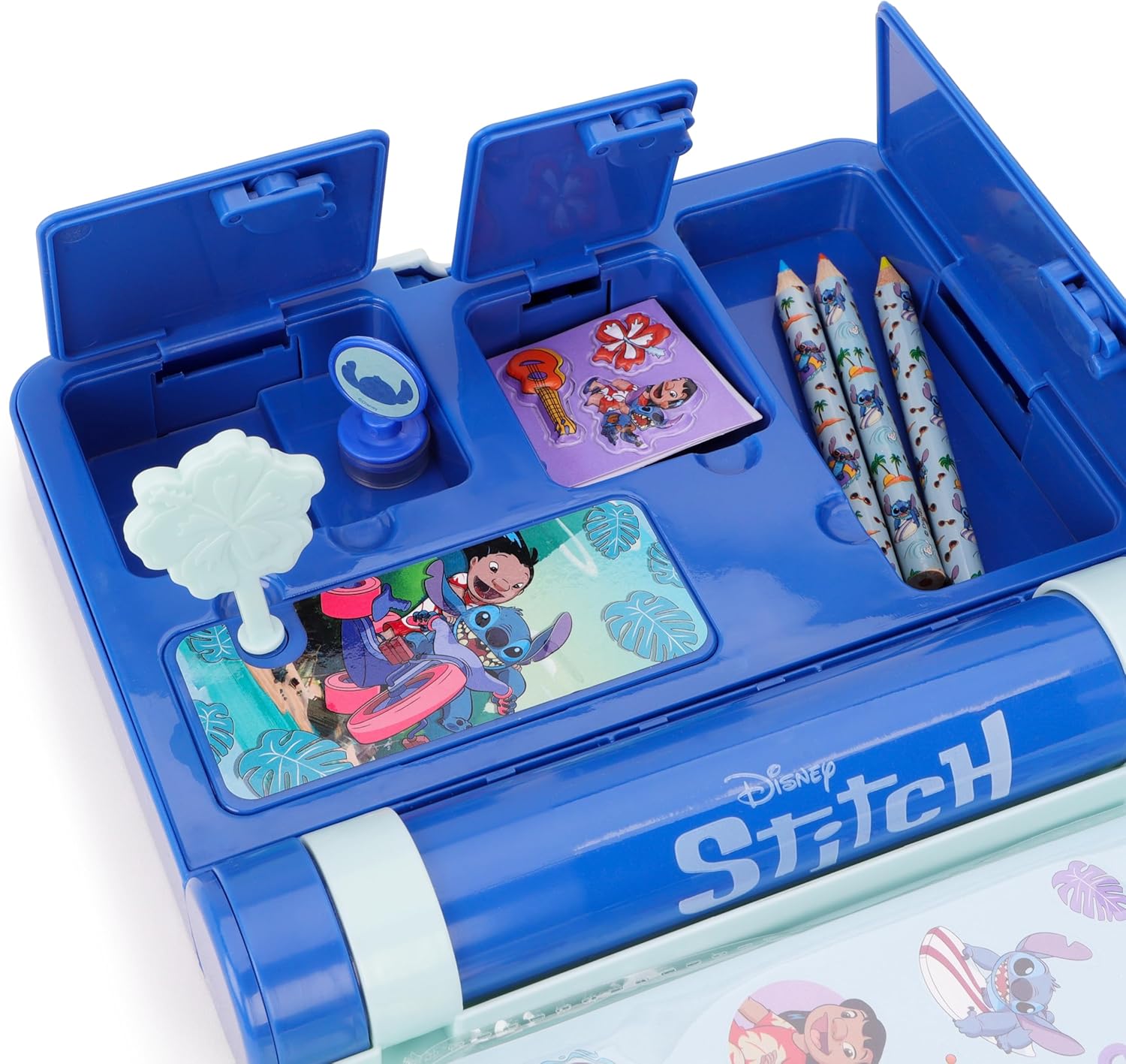 Toyland® Disney Stitch 36-Piece Surprise Activity Set with Secret Key – 4 Doors to Unlock – Stationery Supplies, Arts & Crafts Kit for Kids – Ages 3+ - Image 8