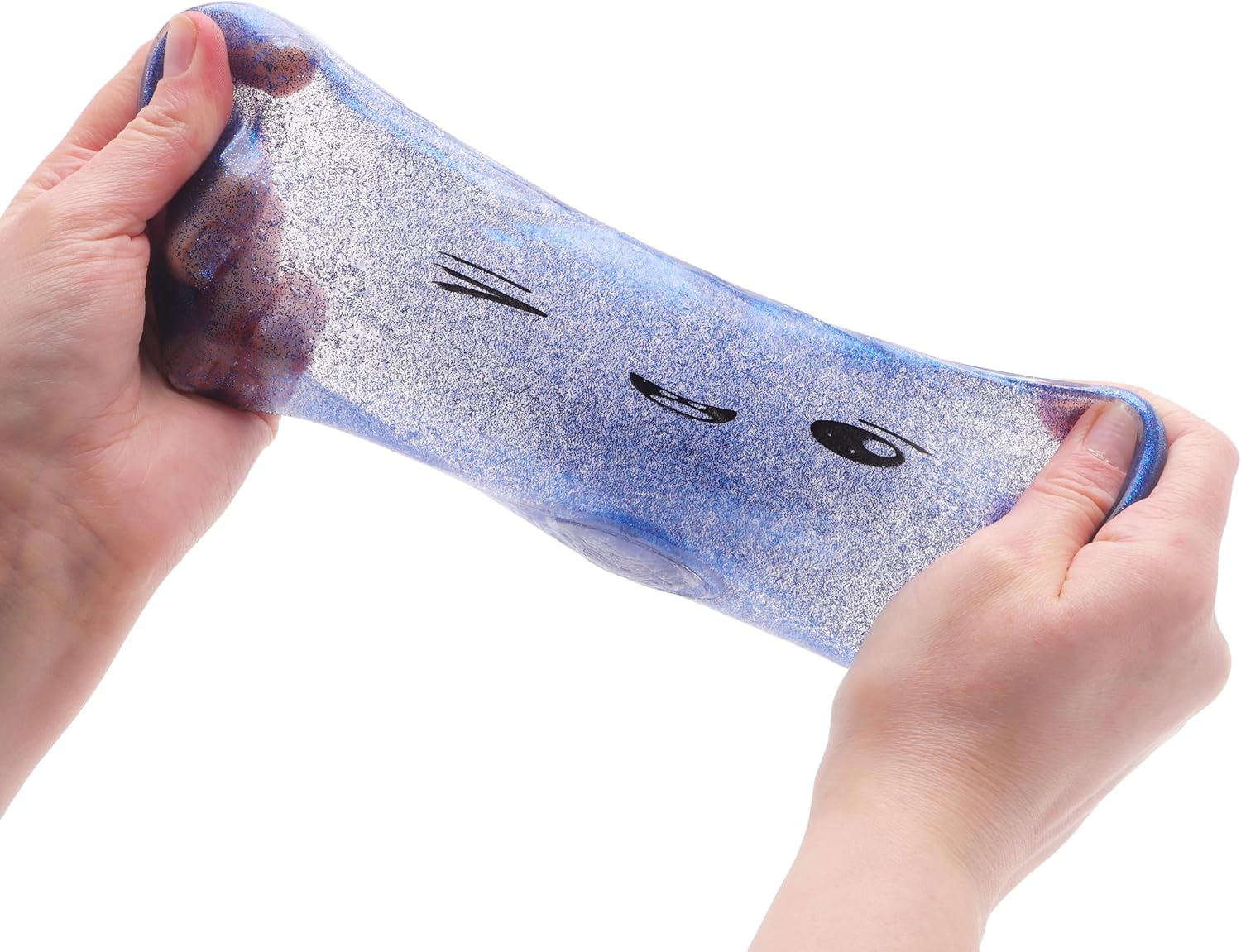 Toyland® Shiny Midnight Blue Squishy Bao Dumpling Sensory Fidget Toy with Plastic Steamer Box - Squeeze Toys for Kids - Ages 3+ - Image 8