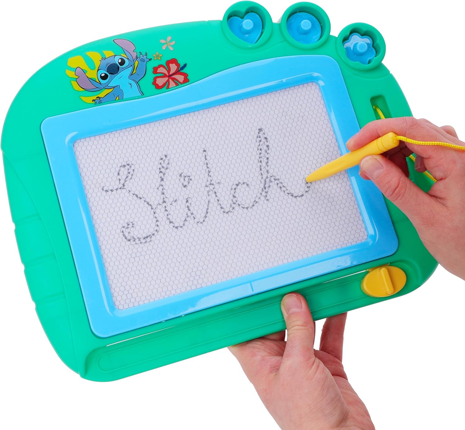 Toyland® Disney Stitch Magnetic Drawing Board - Includes 1x Attached Stylus Pen & 3 x Shape Stamp Accessories - Mess Free Doodle Pad - Educational Learning Toy - Image 9
