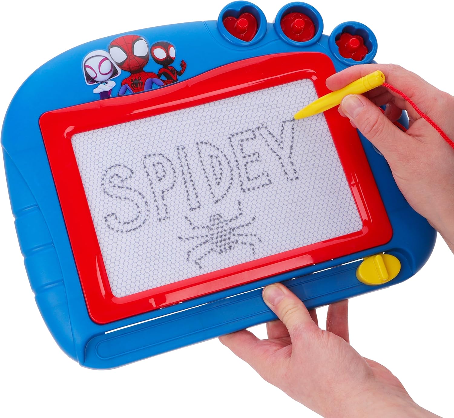 Toyland® Spidey And His Amazing Friends Magnetic Drawing Board - Includes 1x Attached Stylus Pen & 3 x Shape Stamp Accessories - Mess Free Doodle Pad - Educational Learning Toy - Image 9