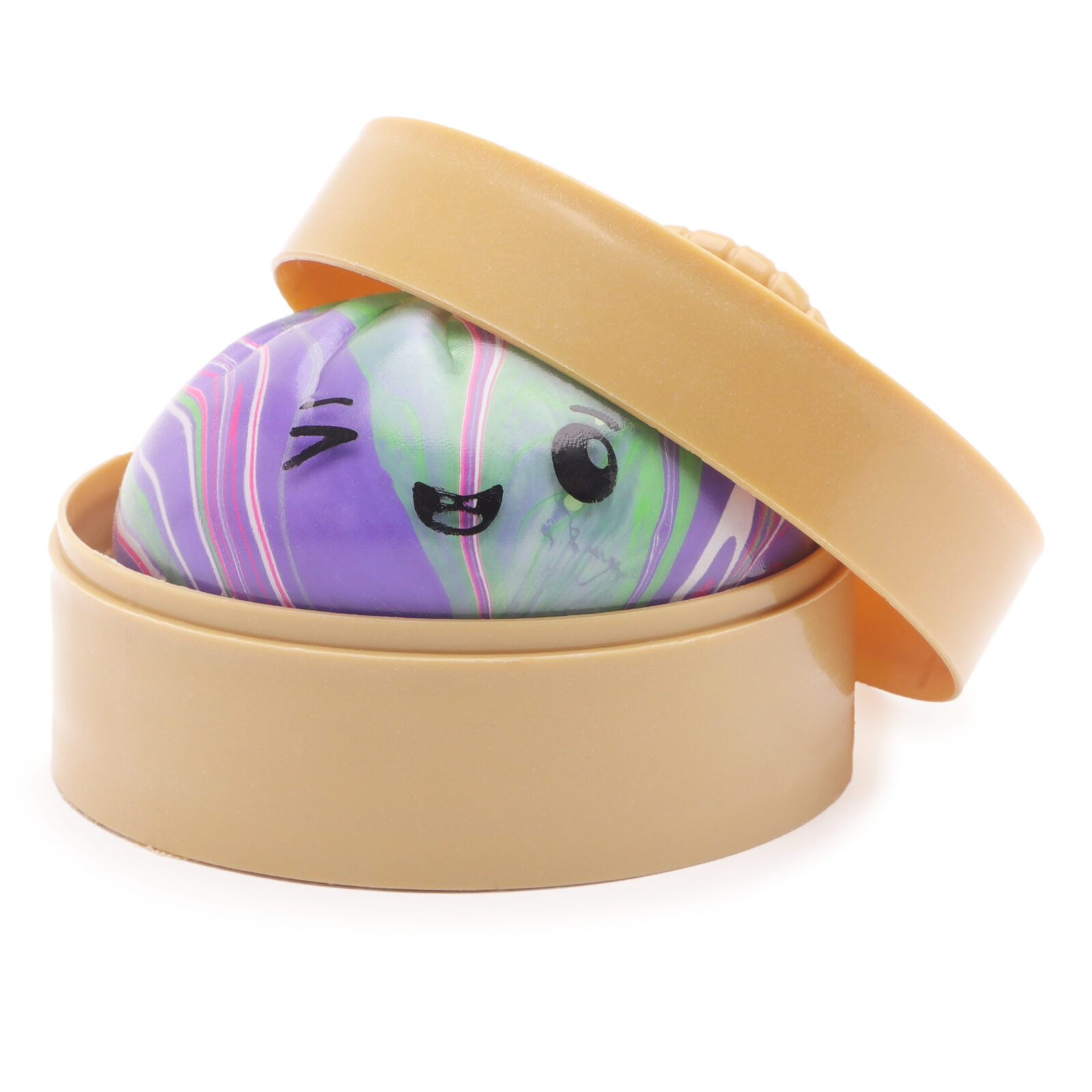 Toyland® Marble Design Squishy Bao Dumpling Sensory Fidget Toy with Plastic Steamer Box - Squeeze Toys for Kids - Ages 3+ - Image 2