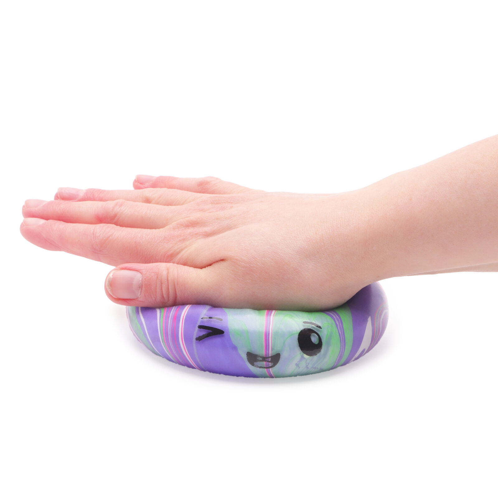 Toyland® Marble Design Squishy Bao Dumpling Sensory Fidget Toy with Plastic Steamer Box - Squeeze Toys for Kids - Ages 3+ - Image 7