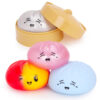 Toyland® Pack of 4 - Squishy Bao Dumpling Sensory Fidget Toys with Plastic Steamer Box - Squeeze Toys for Kids - Mega Bundle