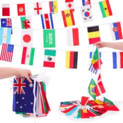 Toyland® 10m (33ft) International World Flag Bunting Banner - 32 World Nations Included - Party & Celebration Accessories For World Cup, Euros, Olympics, Sporting Events & Patriotic Decorations