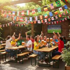 Alternative view of Toyland® 10m (33ft) International World Flag Bunting Banner - 32 World Nations Included - Party & Celebration Accessories For World Cup, Euros, Olympics, Sporting Events & Patriotic Decorations