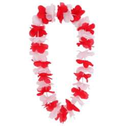 Toyland® 84cm (33”) Red And White England Flower Lei - Unisex Adult Hawaiian Style Garland - World Cup, Euros, St George's Day, Sports Celebrations, Festival & Fancy Dress Accessory - One Size