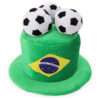 Toyland® Brazil Flag Football Fan Top Hat With 3D Footballs - World Cup, Euros, Olympics, Carnival, Fancy Dress & Brazilian Themed Parties & Celebrations - One Size Adults - 10 Countries To Choose
