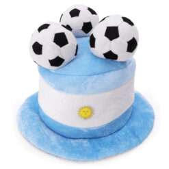 Toyland® Argentina Flag Football Fan Top Hat With 3D Footballs - World Cup, Euros, Olympics, Carnival, Fancy Dress & Argentinian Themed Parties & Celebrations - One Size Adult - 10 Countries To Choose